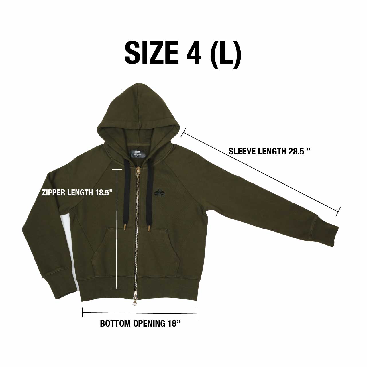No. 1 BLACK ZIP HOODIE