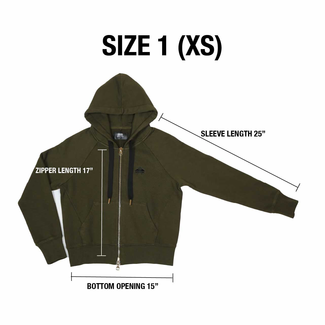 No. 1 OLIVE ZIP HOODIE