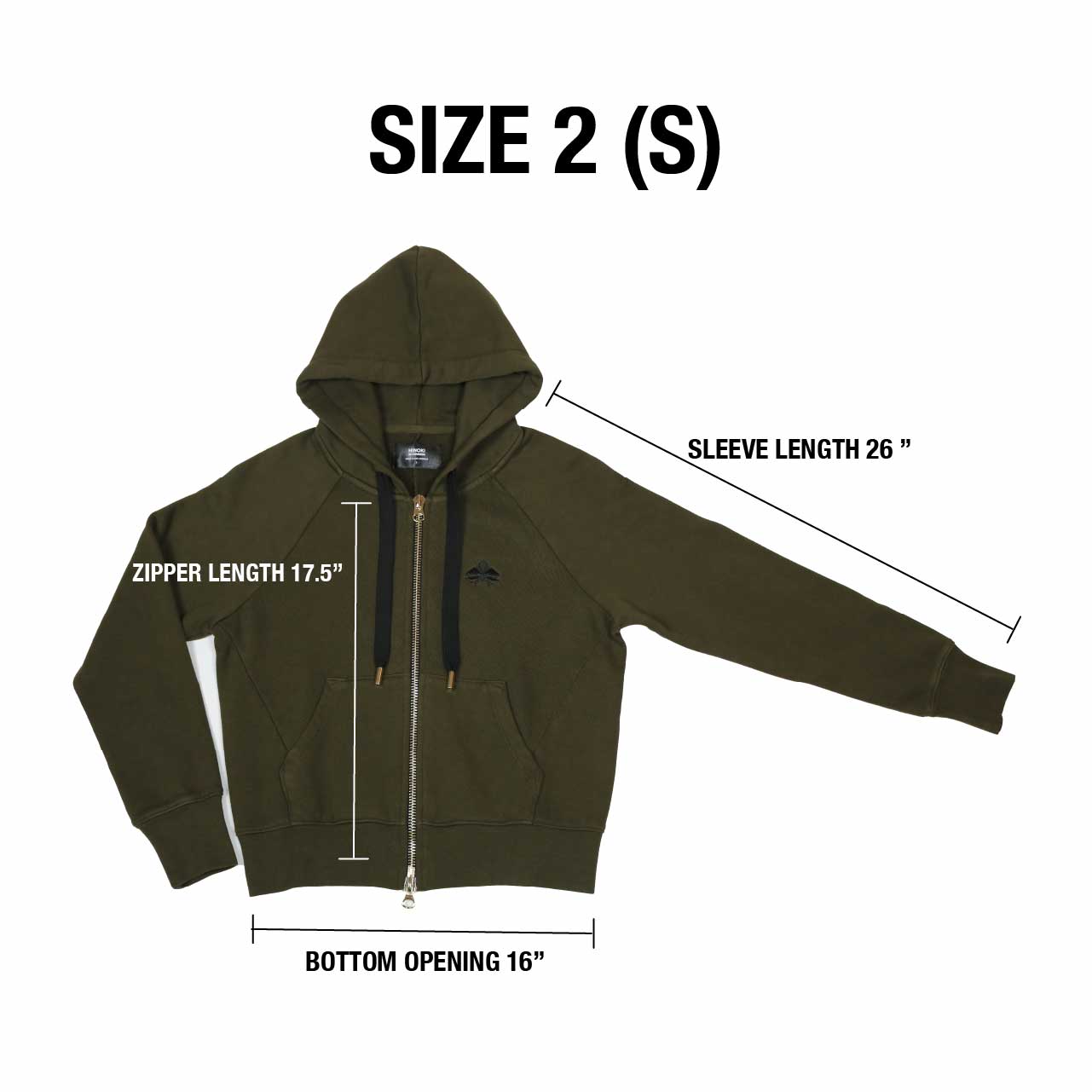 No. 1 BLACK ZIP HOODIE