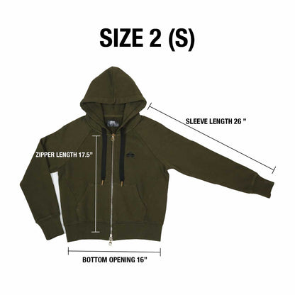 No. 1 OLIVE ZIP HOODIE
