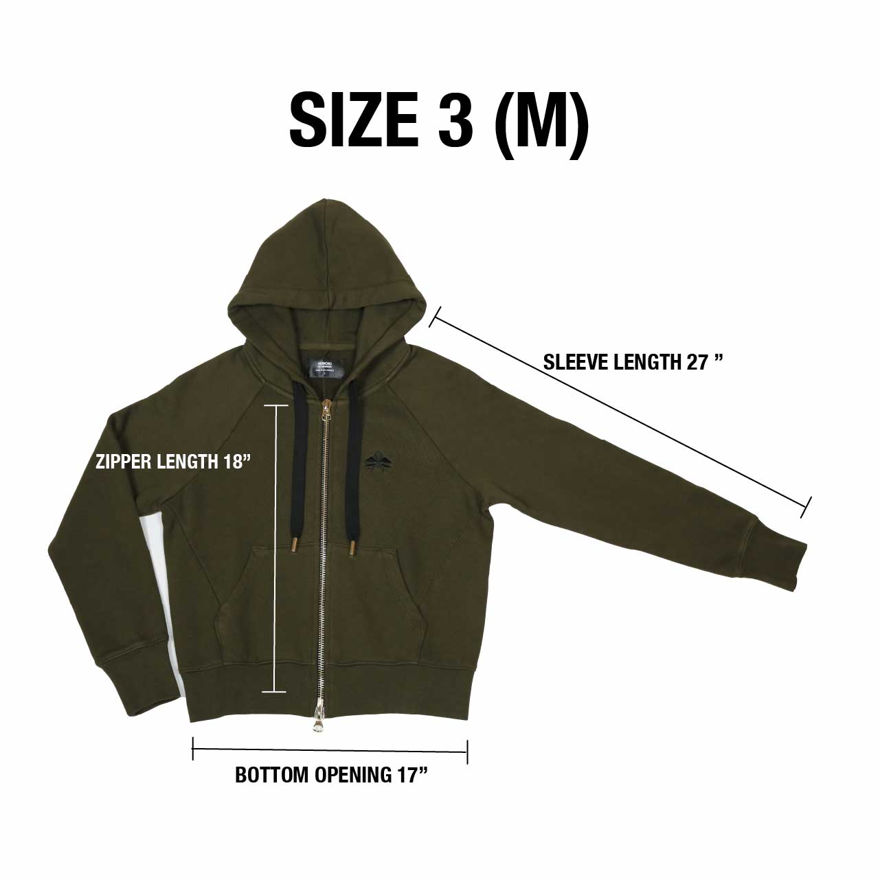 No. 1 BLACK ZIP HOODIE