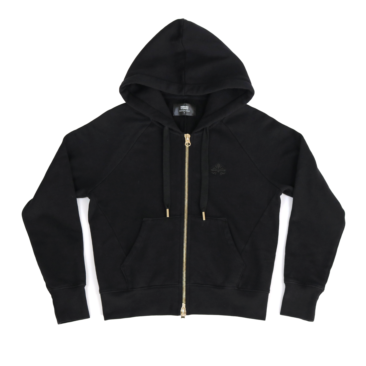 No. 1 BLACK ZIP HOODIE
