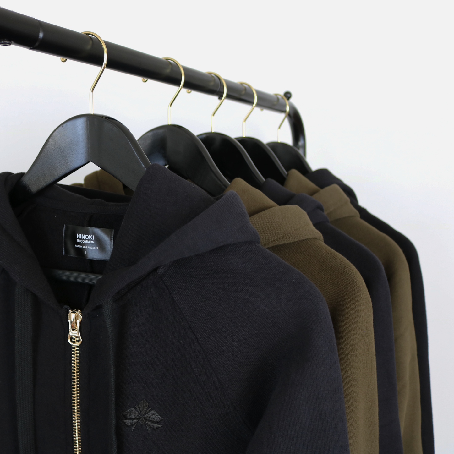 No. 1 BLACK ZIP HOODIE