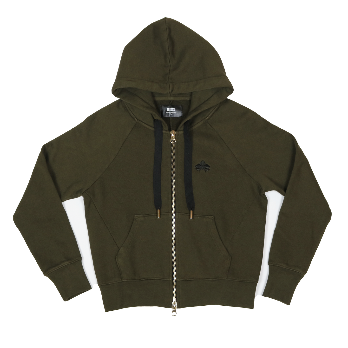 No. 1 OLIVE ZIP HOODIE