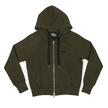 No. 1 OLIVE ZIP HOODIE