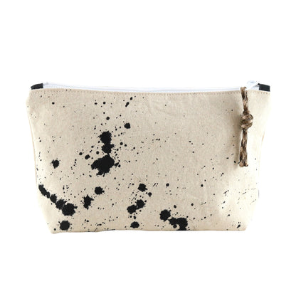 No. 7 SMALL ZIPPER POUCH Natural with Black