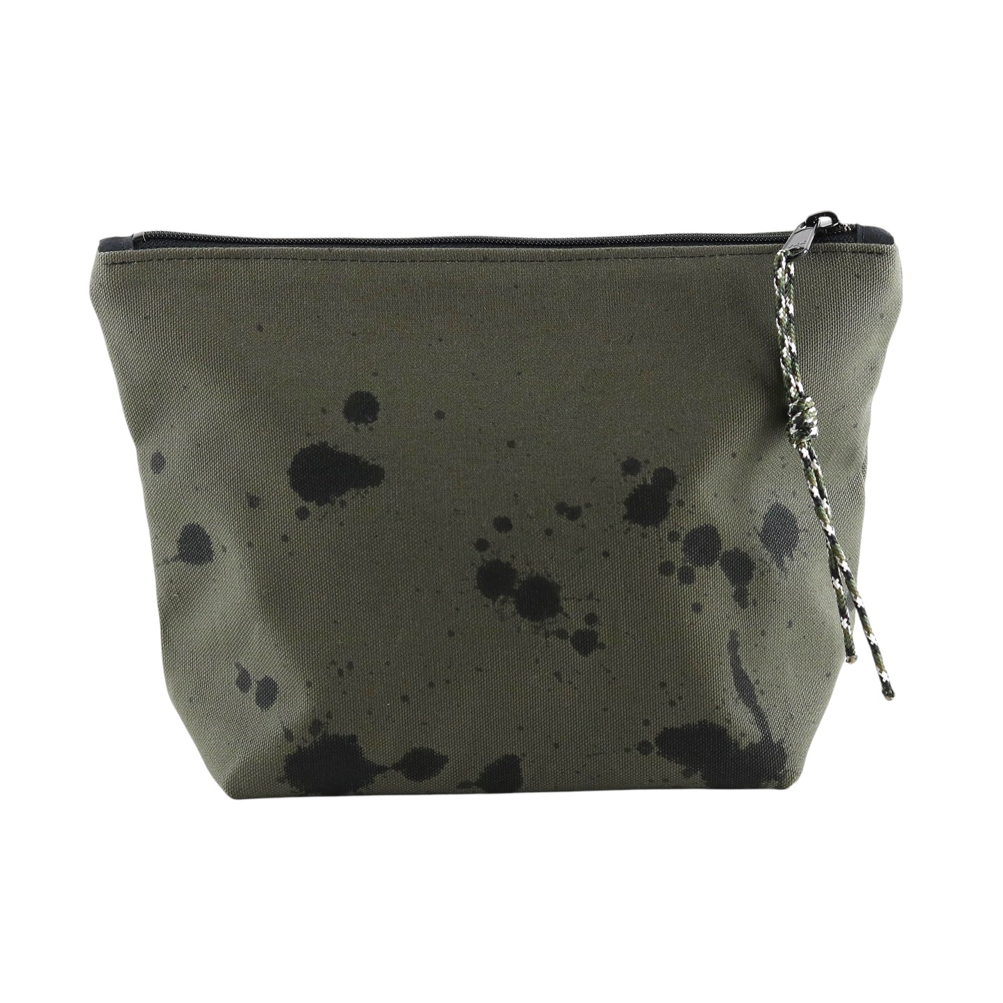 No. 8 MEDIUM ZIPPER POUCH Olive with Black
