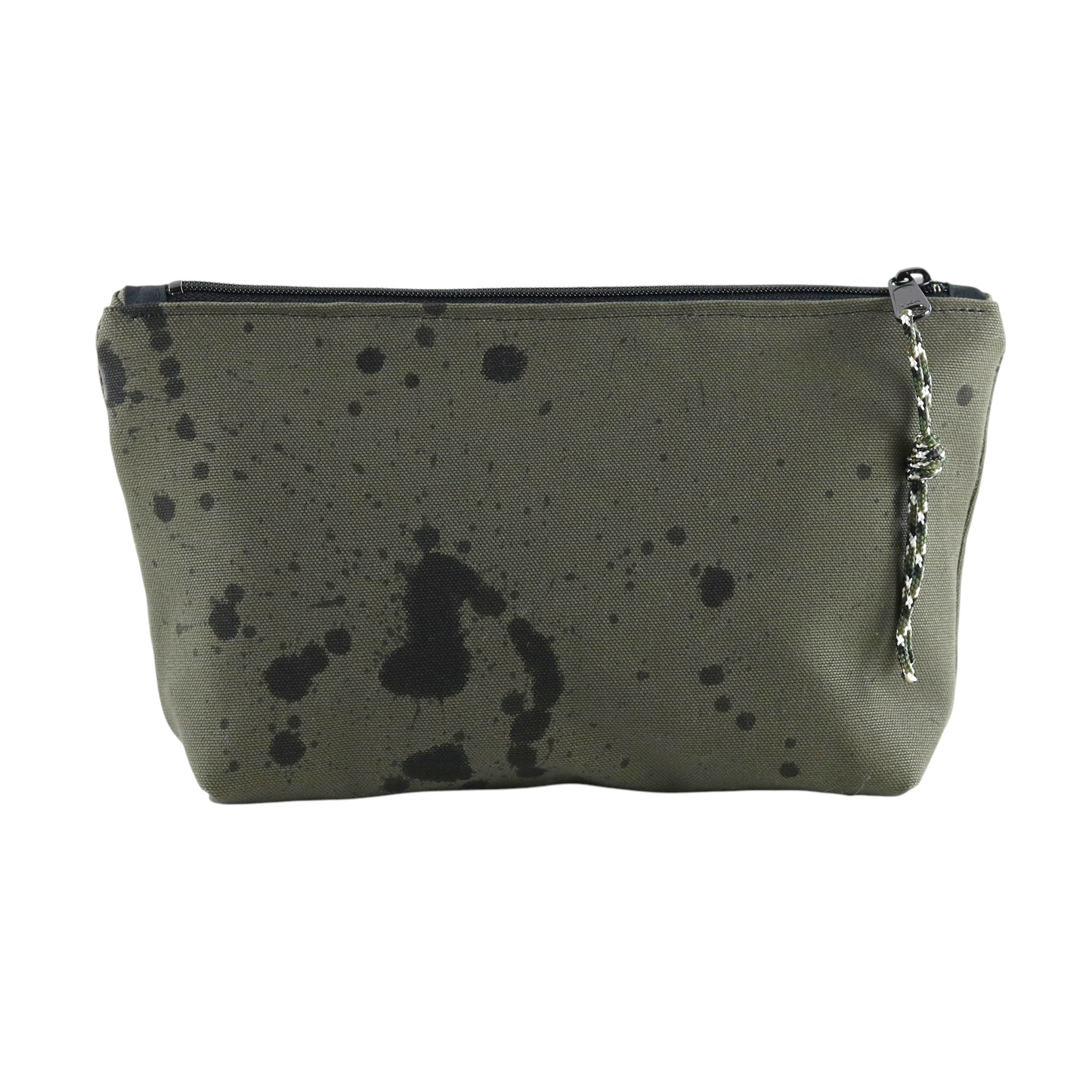 No. 7 SMALL ZIPPER POUCH Olive with Black