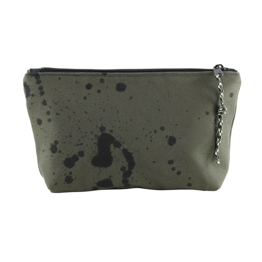 No. 7 SMALL ZIPPER POUCH Olive with Black