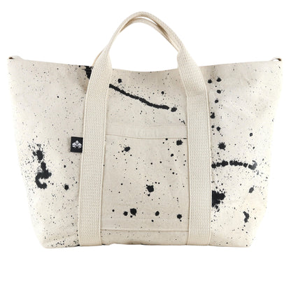 No. 5 CARRY ALL TOTE:  Natural with Black